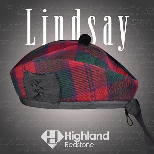 Image of Glengarry Cap-Traditional Scottish Hat, Acrylic Wool Tartan Glengarry hat, Kilts /Bagpipes Accessories