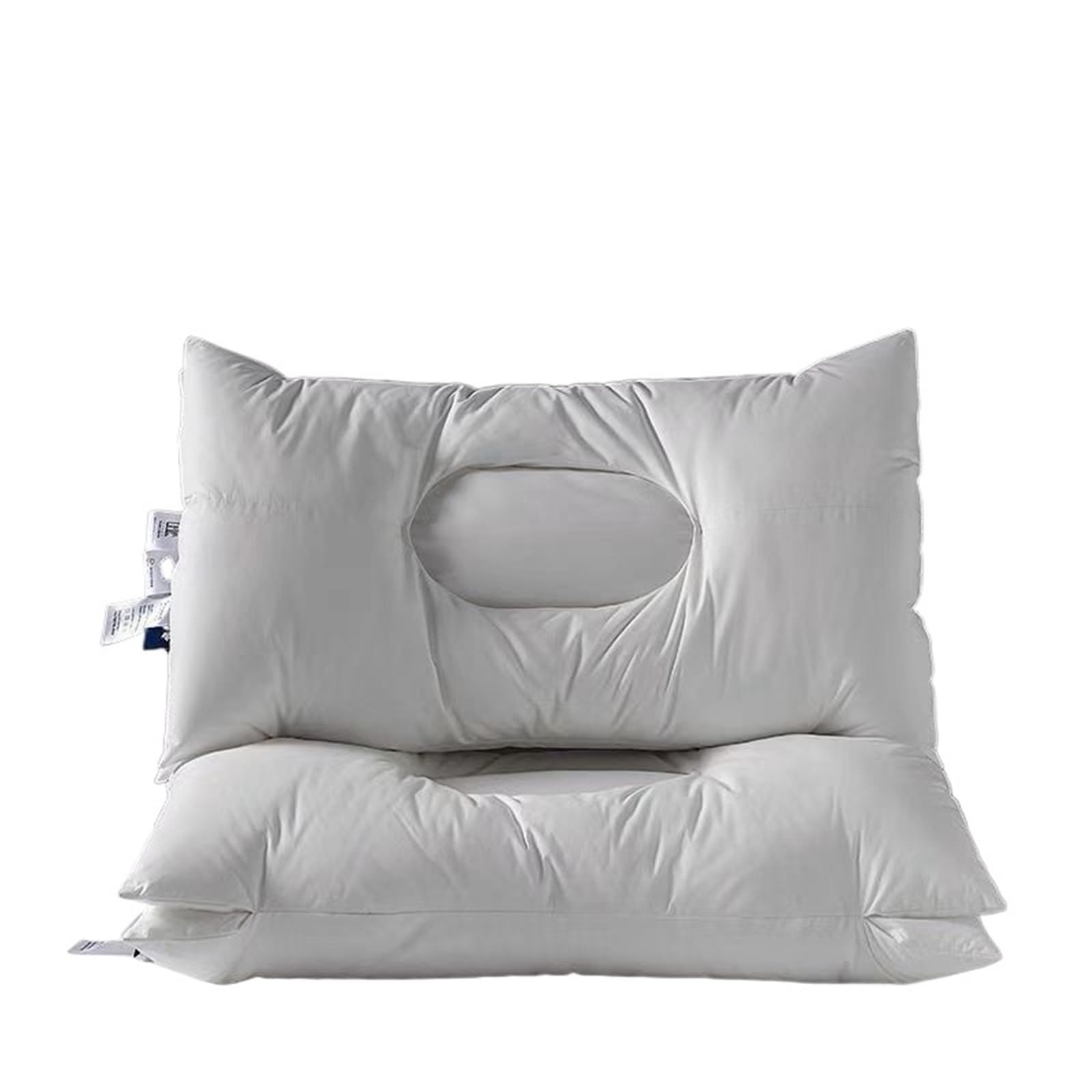 1 almohada de terciopelo de plumas para dormir relajante para el cuello (2 almohadas)