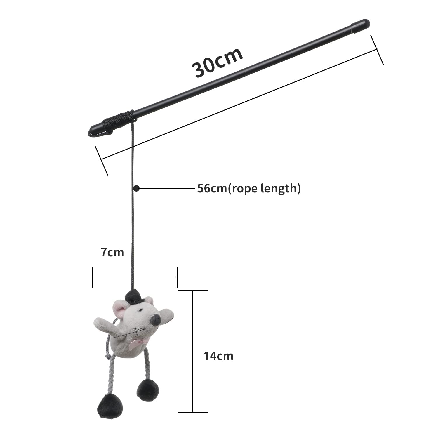 Varita de Juguete para Gatos, Juguete para Gatos, Juguete Interactivo para Interiores, balanceándose y chirriando Divertido Gatito Jugando Gato Varita Juguete Adecuado para interactuar con Gatos