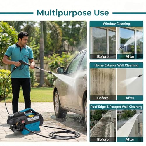 Image of Aimex Electric High Pressure Washer DT-6501, 1800W Powerful Motor, 120 Bar Pressure, 10L /Min Flow Rate, 10m Hose, Car Washer Machine for Car Bike Home Cleaning, High Pressure Jet Cleaner