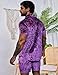 ZSJR Mens Tracksuit Diamond Velvet Shirts and Shorts Set Fashion Casual 2 Piece Outfits for Men
