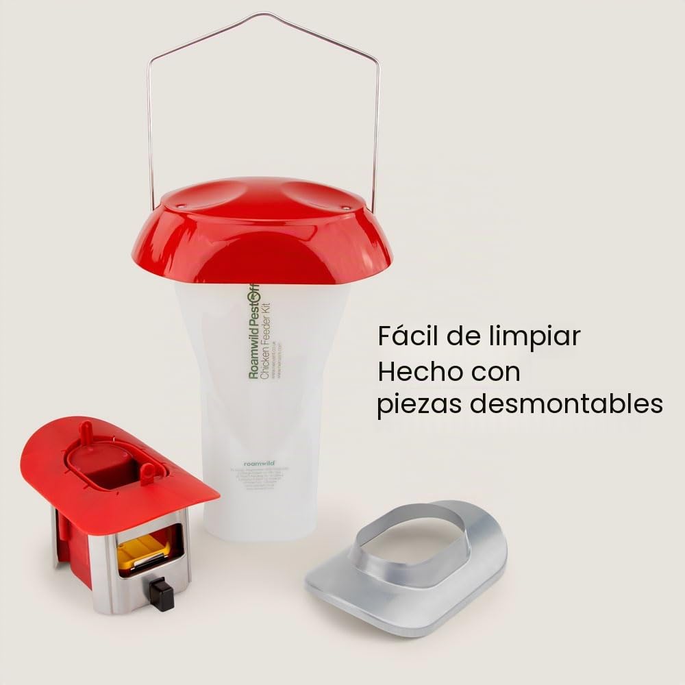 Alimentador para pollos o gallinas a prueba de ratas Comedero de aves de corral a prueba de ratas - alimentador de pollos - Impermeable - 3.5ltr - Alimentador de Gallinas PestOff