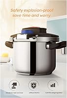 Vista 4 de ZYZMH Stainless Steel Pressure Cooker Cookware Soup Meats Steamer Pot for All Stoves Including Induction 4L6L8L Color D Size 6L