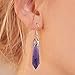 Real Natural Quartz Stone Healing Point Crystal Chakra Dangle Earrings