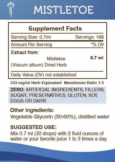 Secrets of the Tribe Mistletoe Tincture Alcohol-Free Liquid Extract, Mistletoe (Viscum Album) Dried Herb (4 FL OZ) - Image 4