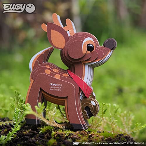 Eugy Reindeer 3D Puzzle, 22 Piece Eco-Friendly Educational Learning Puzzles For Kids 6+ #TOP4