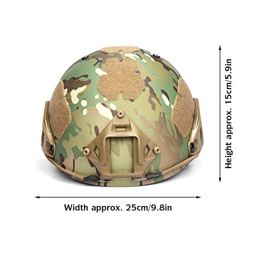 Outry Tactical Fast Helmet, Adjustable Abs Helmet With Side Rails And Nvg Mount, Fast Ballistic Helmet For Airsoft Paintball Hunting Shooting Outdoor Sports (Multicam/Cp) #TOP3