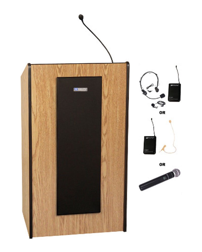 Buy AmpliVox SW450OK Wireless Presidential Plus Lectern, Oak, 50 Watt