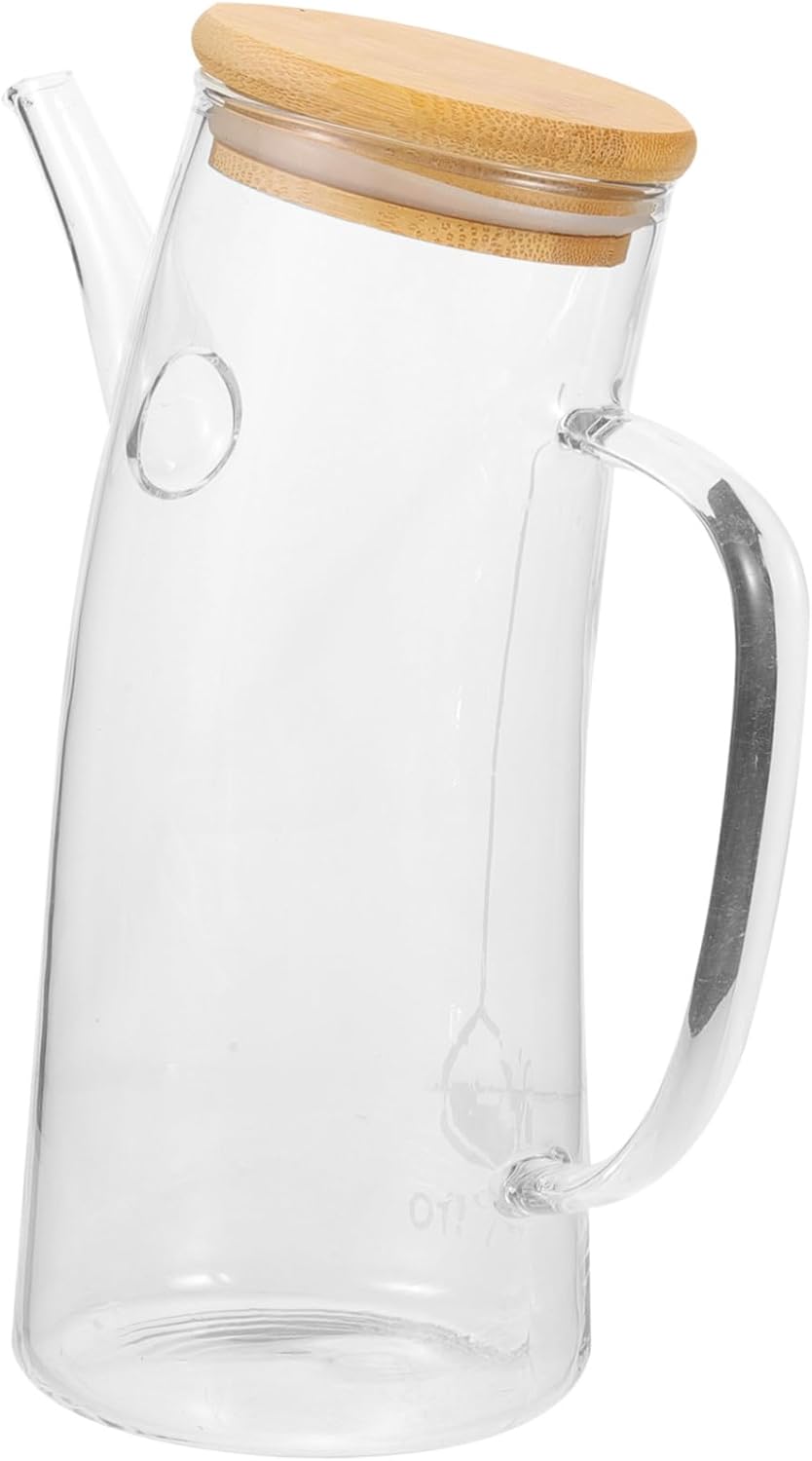 1pc Glass Oil Bottle Spout Large Capacity Oil Dispenser Glass Dispenser Bottle Sprayer Scale Pot