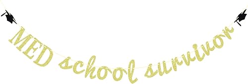 Cartel de sobreviviente de la escuela de medicina, decoraciones de graduación de felicitaciones doctor 2024, futuro médico, decoraciones de fiesta