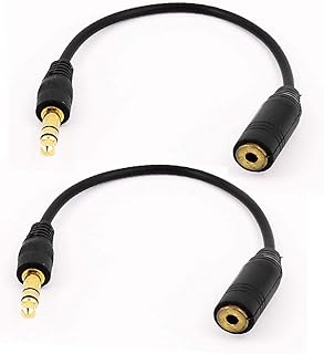 New Lon0167 2 PCS conector macho de 3,5 mm para cabo adaptador de tomada de áudio fêmea de 2,5 mm(2 STÜCKE 3,5 mm Stecker auf 2,5 mm Buchse Audio Jack Adapter Kabel)