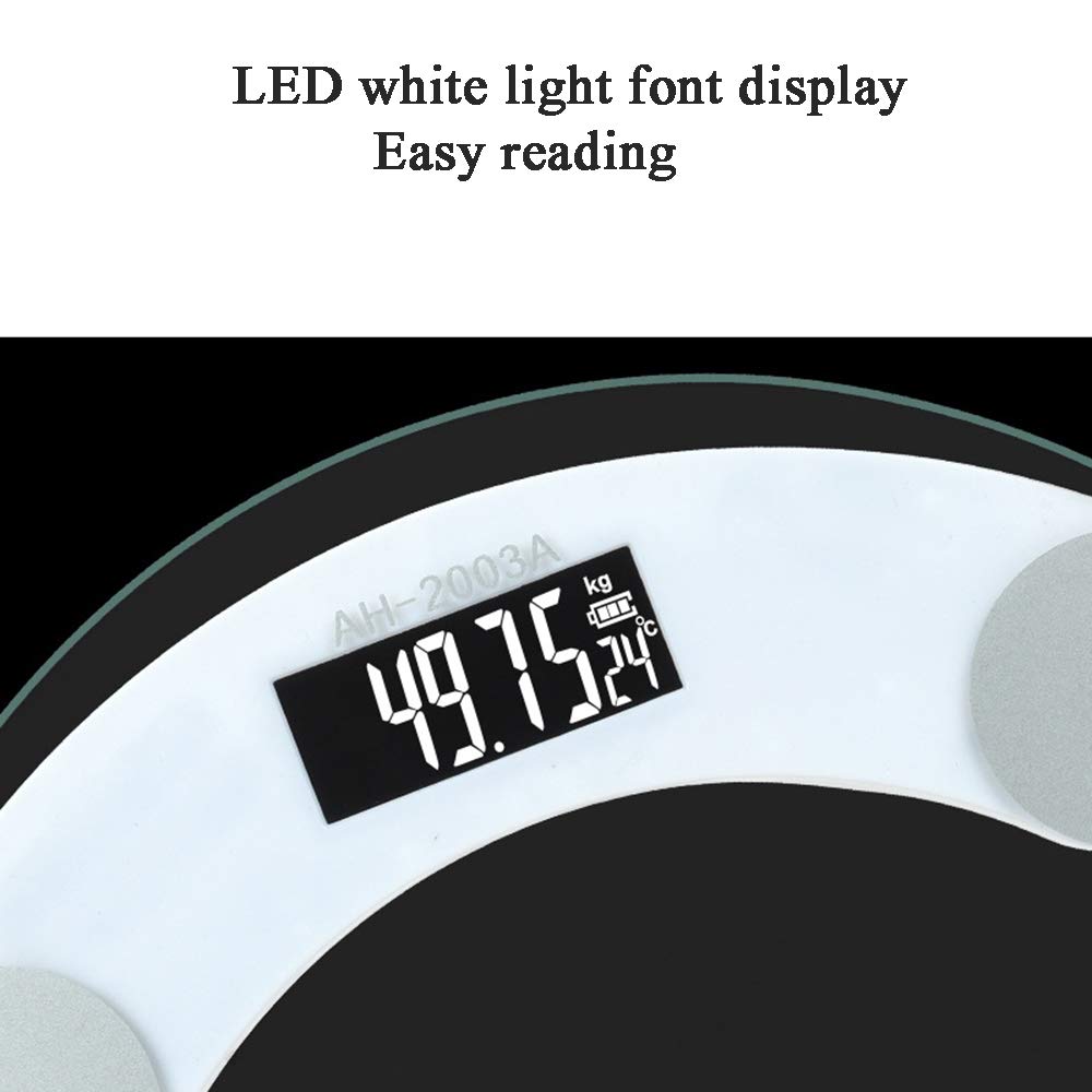Básculas de baño digitales Básculas Básculas de baño con pesaje digital Báscula de peso corporal Recargable por USB con diseño de esquina redonda, Pantalla retroiluminada, 181 kg, Diseño delgado,