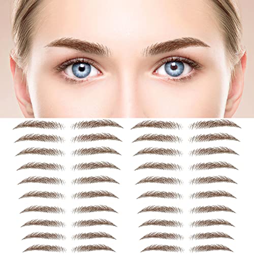 MWOOT 6 Feuilles Autocollants de Sourcils 4D Patch,Eyebrow Tattoos Stickers Autocollant Bionique pour Sourcils,Faux Sourcils Pochoirs Tatouage Imperméable...
