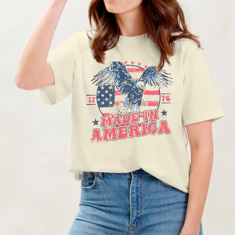 4th of July Outfits for Women Patriotic Shirt American Flag Tshirt Womens Patriotic Shirts USA Flag Tops - Image 2