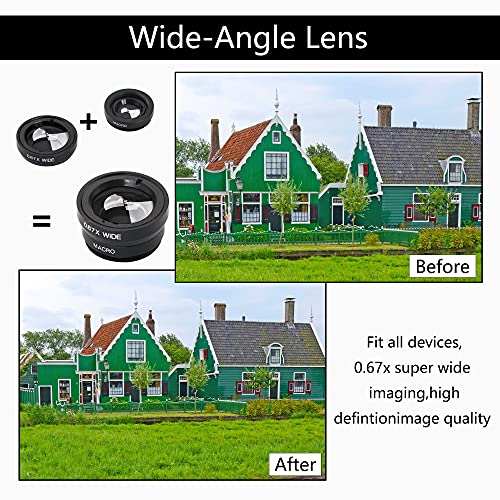YACSEJAO 3 in 1 Handy-Kamera-Objektiv-Kit Tragbares Handy-Kamera-Objektiv Super-Weitwinkel-Objektiv Makro-Objektiv Fisheye-Objektiv-Clip für Smartphones und Tablet-PC – Bild 5
