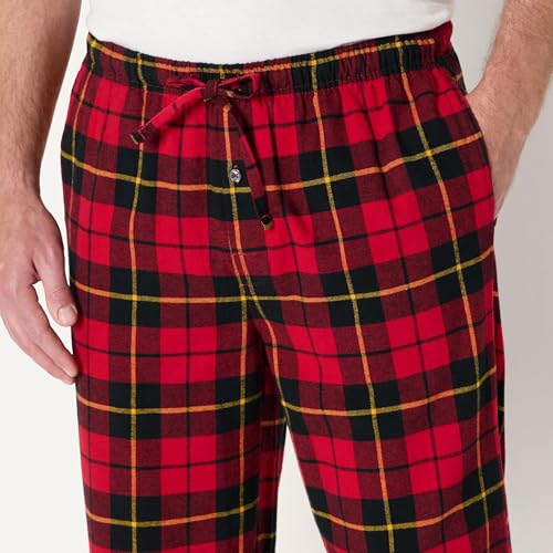 Image of Amazon Essentials Men's 100% Cotton Flannel Sleep Pant, Relaxed Fit Lounge Pants with Elastic Waist and Drawstring