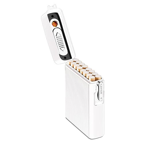 OLDENDO Caja de cigarrillos impermeable con encendedor, caja de cigarrillos para 16 piezas de cigarrillos herméticos para juntas herméticas a prueba