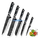 Diseño exquisito: los patrones en ambos lados del cuerpo del cuchillo no solo son bonitos y generosos, sino que también evitan que los alimentos se peguen al cuchillo, manchas resistentes al agua y protegen la superficie del cuchillo de arañazos.