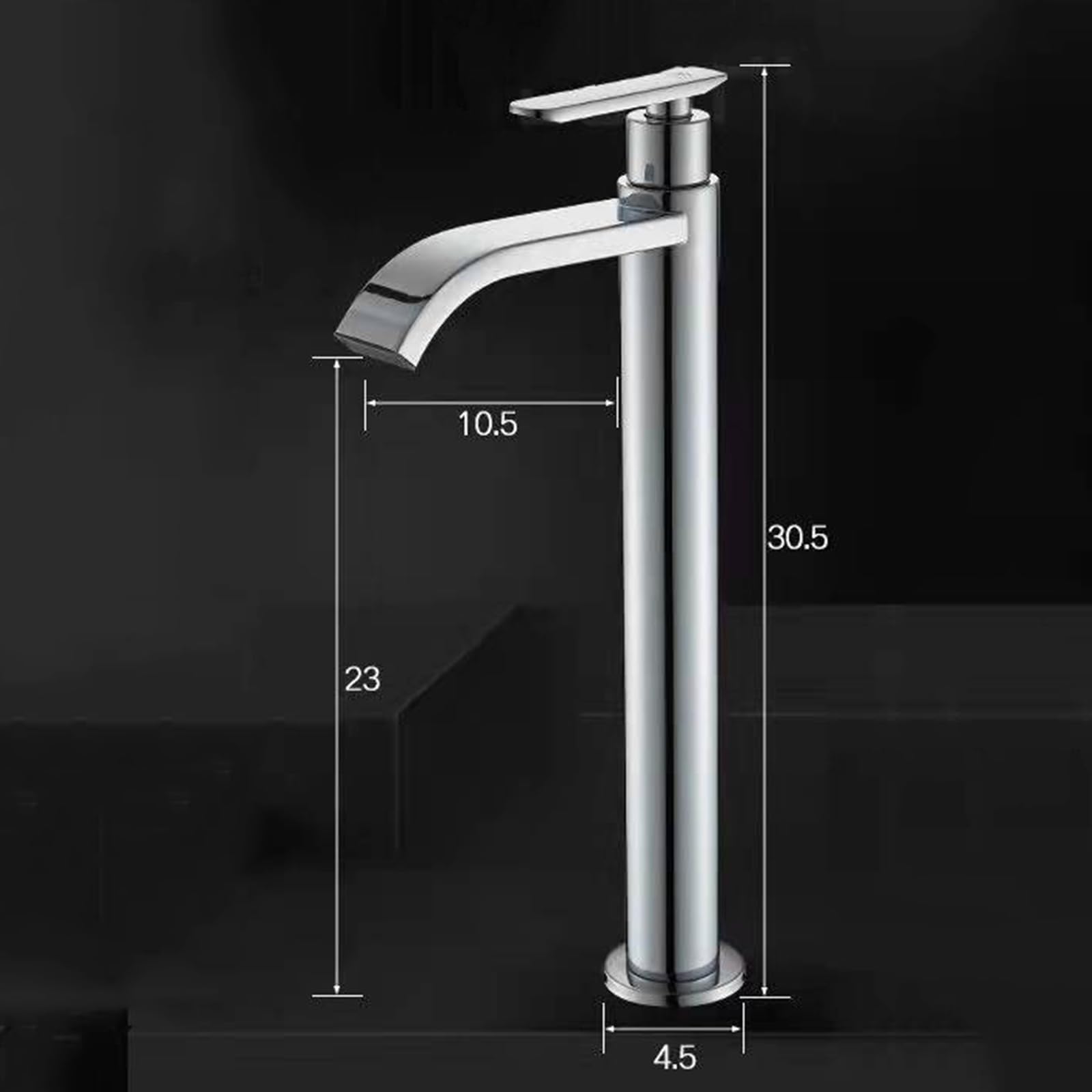 Wasserfall Wasserhahn Hoch Einloch Kaltwasserarmatur Aufsatzwaschbecken Armatur Aus Edelstahl,Chrom B