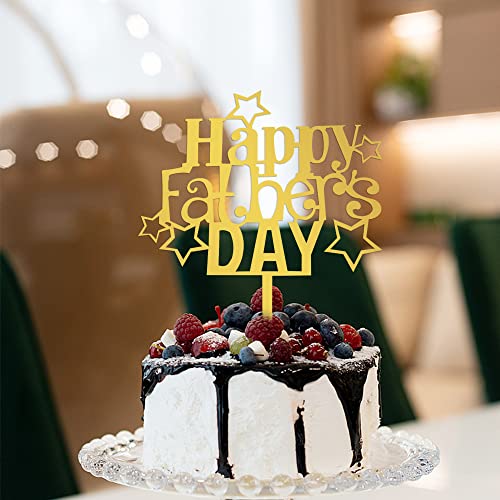Bekaterea 10Pcs Happy Father's Day Cake Toppers,Acrylic Cupcake Toppers，Dad Birthday Themed Decoration，Father's Party Decoration Supplies #TOP7