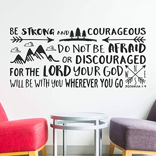 Vinilo decorativo frase Joshua 1:9 12x12 pulgadas
