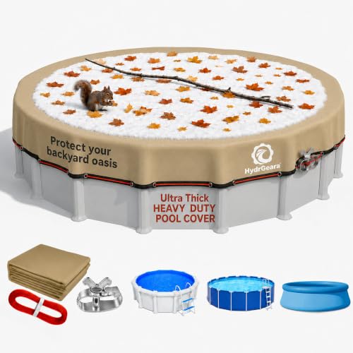 Cobertor redondo para piscina 24ft beige reforzado miniatura 1