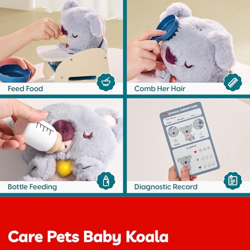 TOP BRIGHT Interactive Plush Toy, Koala Stuffed Animal with Sounds & Reactions, Electronic Interactive Pet Toys with Bottle, Pet Care Play Set Birthday for 3 4 5 Year Old Girl Boy - Image 6