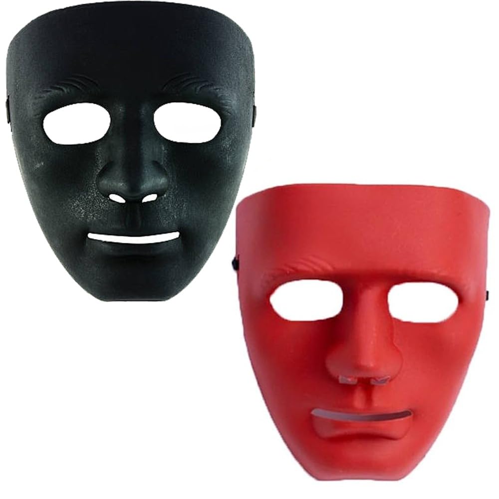 Pop The Party 2Pcs Halloween Fancy Dress Masks for Kids & Adults,Full Face Anonymous Street Dance Ghost Step Cosplay Masquerade Mask (Multicolor)