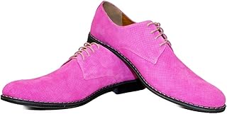 Modello Jacykollo - Cuero Italiano Hecho A Mano Hombre Piel Color Rosado Zapatos Vestir Oxfords - Cuero Ante - Encaje