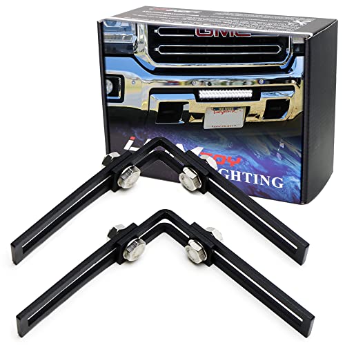 iJDMTOY Compatible with Most 20 25 30 40 Inches LED Light Bars or LED Pod Lights Universal Fit Lower Bumper Area, Behind Grille Mounting Brackets Compatible with Truck SUV ATV UTV