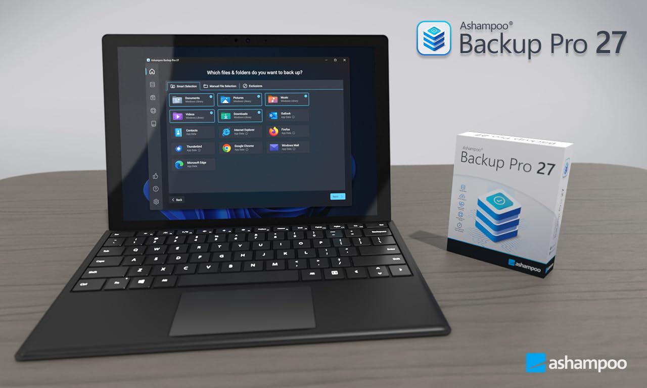 Ashampoo Backup Pro 27 - Backup Software zur Sicherung und Wiederherstellung von Daten und gesamten Systemen | 1 Gerät | 1 Benutzer | PC Aktivierungscode per Product Key Card
