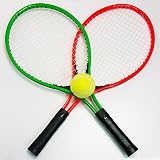 Land-Haus-Shop 4 TLG. Tennis Set für Kinder und Jugendliche , 2 Tennis Schläger, 1 Tennis Ball, 1 Tasche, Beach Strand Garten Ball Spiel
