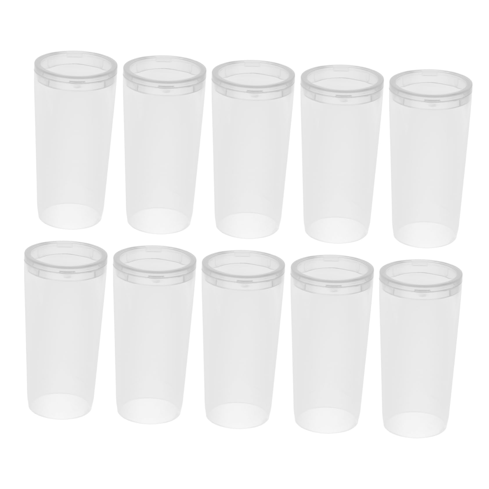 Photo 1 of MUCKLILY 10Pcs Transparent Makeup Brush Covers Protective Caps for Large Round Brushes Dust and Pollutant Guard Easy to Cover Makeup Brush Storage for Travel and Home Use