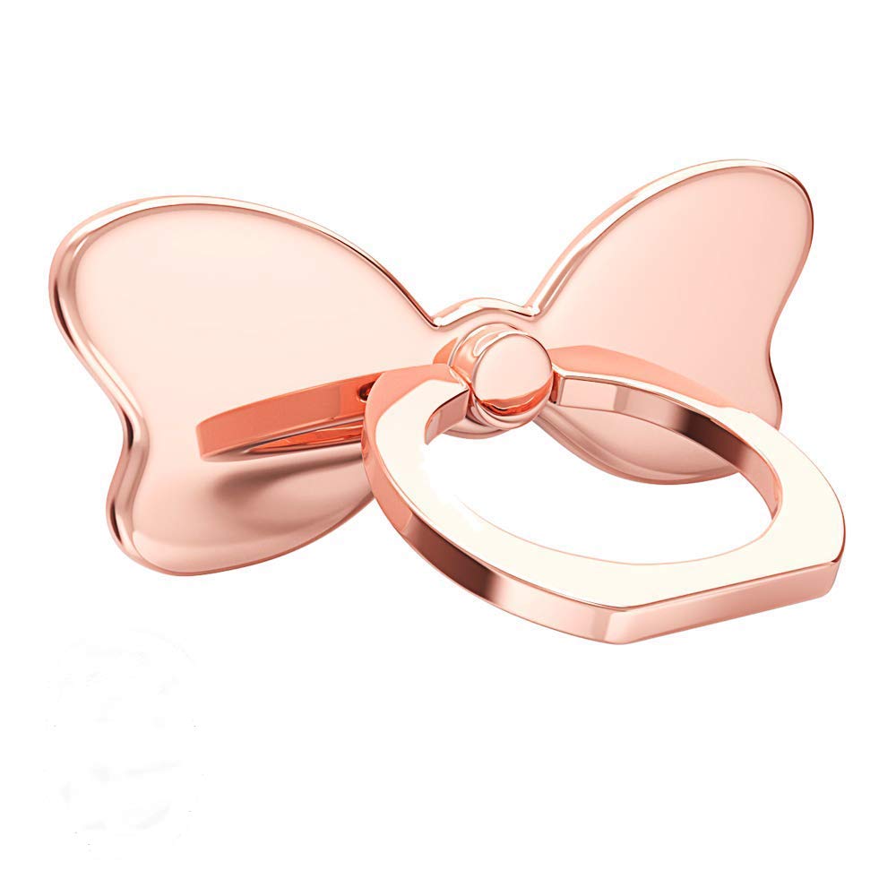 Bresuve Phone Ring Holder, Handy Finger Ring Stand 360 Degrees Rotating Finger Metal Stand Ring Universal for iPhone Mobile Smartphones Tablets XR Xs Max 8 7 6s plus Samsung Sony HUAWEI (Rose gold)