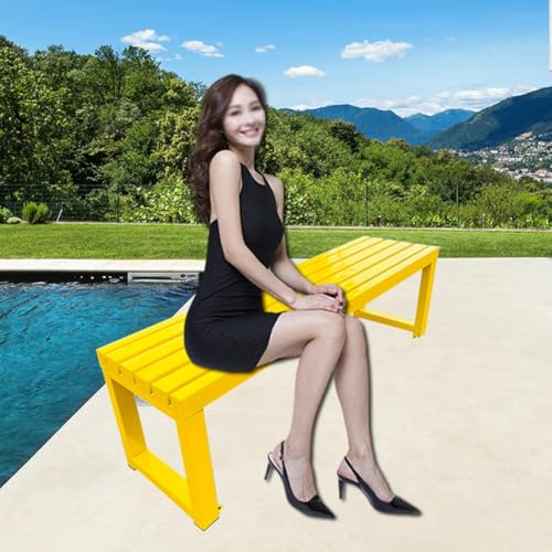 Bancs d'extérieur jaune 100cm lattes de banc de jardin mobilier résistant intempéries