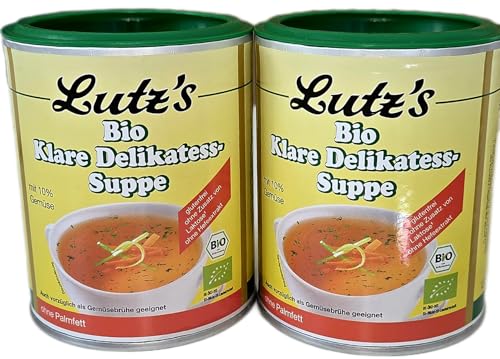 2xBio Klare-Delikatess-Suppe (240g Dose) mit 10% Gemüse,vorzüglich als Gemüsebrühe geeignet lactosefrei glutenfrei ohne Hefeextrakt ohne geschmacksverstärknde Zusatstoffe