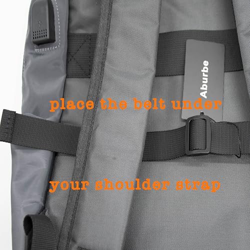 Aburbe Backpack Chest Strap, Universal Add on Adjustable Sternum Strap, Chest Belt Replacement, with Heavy Duty Quick Release Buckle Clip, for Travel, Hiking, Camping, School (Black) — view 5