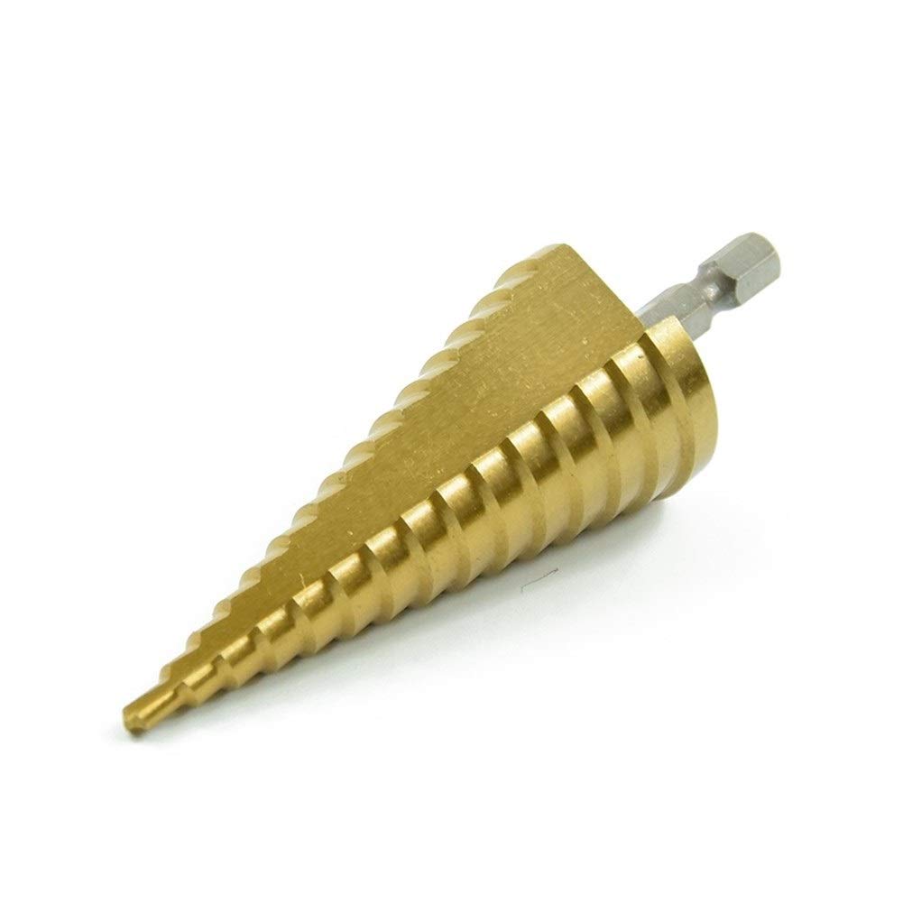 Broca escalonada, Brocas for metal, Broca escalonada de carburo Herramienta eléctrica Abridor de agujeros for madera/metal Taladro escalonado HSS Mango hexagonal de 4-32 mm Taladro de torre ranurado T