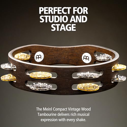 Tambourine MEINL Percussion Compact wood petit format brun noyer pour percussionniste