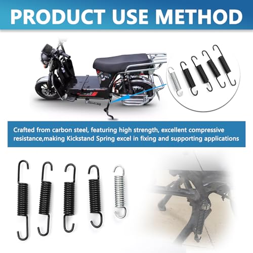 Image of 5Pcs Motorcycle Center Stand Spring in Heavy Spring Steel Material,Overall Length 75mm 90mm 100mm 110mm 120mm