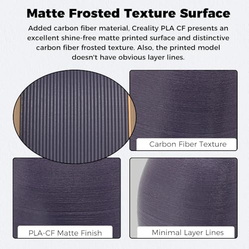 Image of Creality Carbon Fiber Filament, Hyper PLA-CF Filament, 3D Printer Filament 1.75mm High Speed 50-300mm /s High Strength High Layer Adhesion, 1KG*2 Cardboard Spool Fit Most 3D Printers