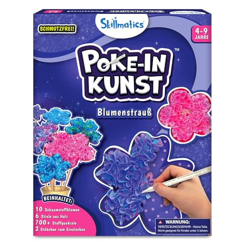 Skillmatics Poke-in Kunst – Blumenstrauß, Spaß ohne Kleckern für Kinder, DIY-Bastelset, kreative Aktivität, Geschenk für Mädchen & Jungen von 4 bis 9 Jahren