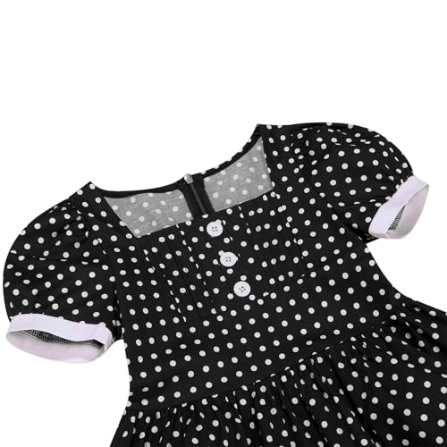 IWEMEK Kids Girls 50s Vintage Dress Retro 1950s 50's Style Swing Dress A line Tea Party Audrey Hepburn Rockabilly Dresses4