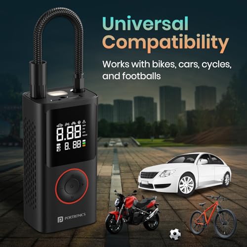 Portronics Vayu 2-in-1 Tyre Inflator (Black) - Image 6