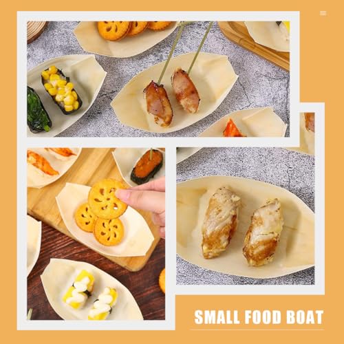Platos de Madera para Sushi 200pcs 6x5cm miniatura 3