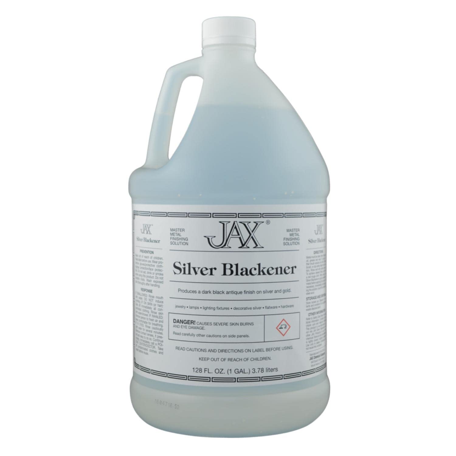JAX Silver Blackener - Metal Finishing Solution - Antique Finish Without Heat or Electricity - Gallon
