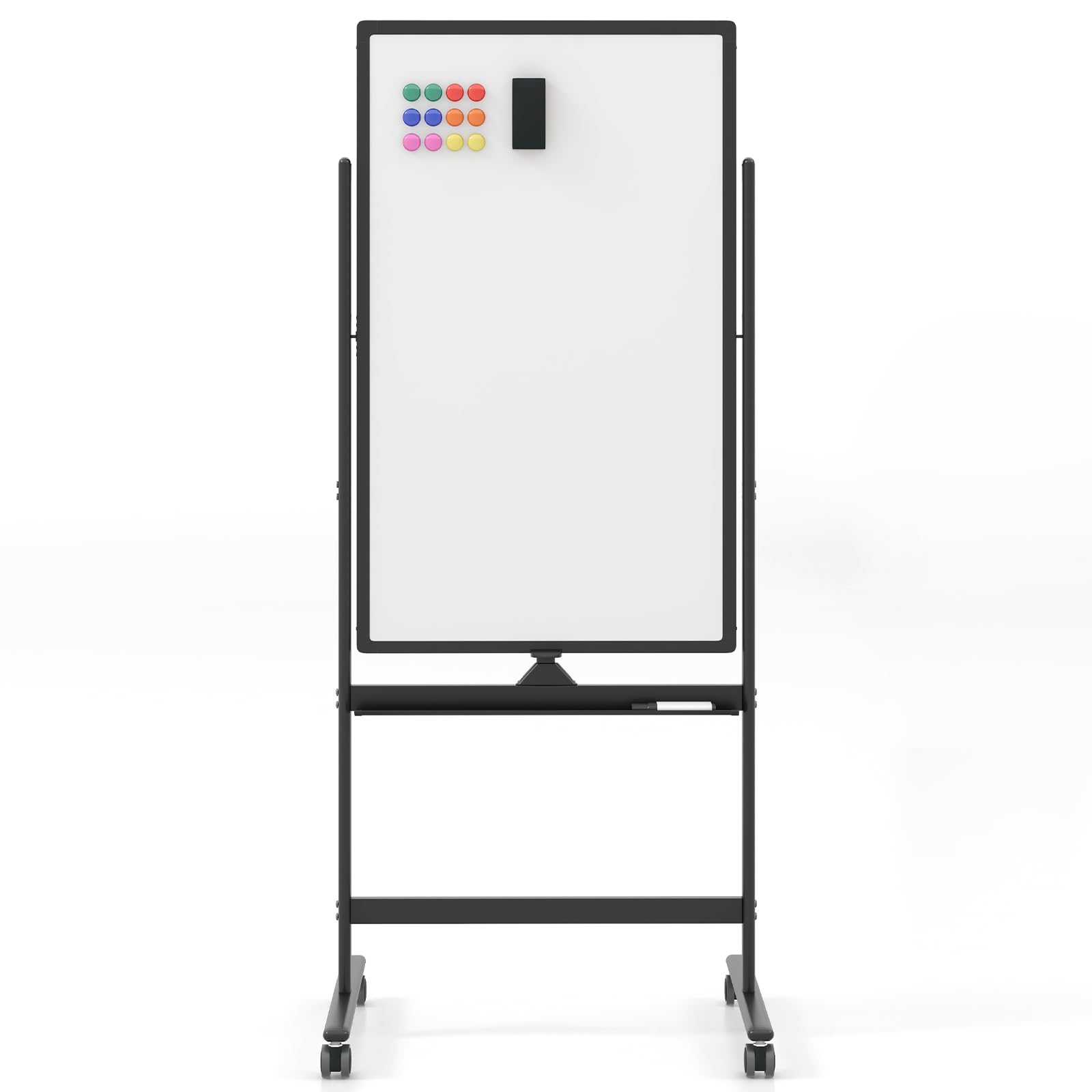 Whiteboard 32 X 48 Inches Height Adjustable Dry Erase White Board, Standing Easel Whiteboard On