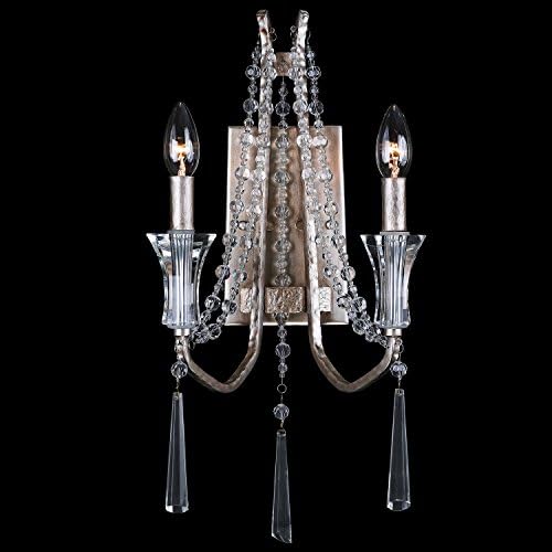 Varaluz 270W02TR Barcelona 2-Light Crystal Wall Sconce - Transcend Silver Finish