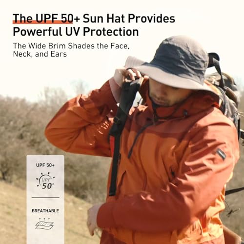 Image of Oversize XL XXL Large Wide Brim Waterproof UPF 50+ Bucket Sun Summer Travel Fishing Hiking Fisherman Hat Detachable Chin