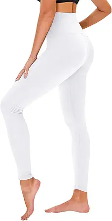 High Waisted Leggings for Women - No See Through Tummy Control Cycling Workout Yoga Pants with Pockets Reg & Plus